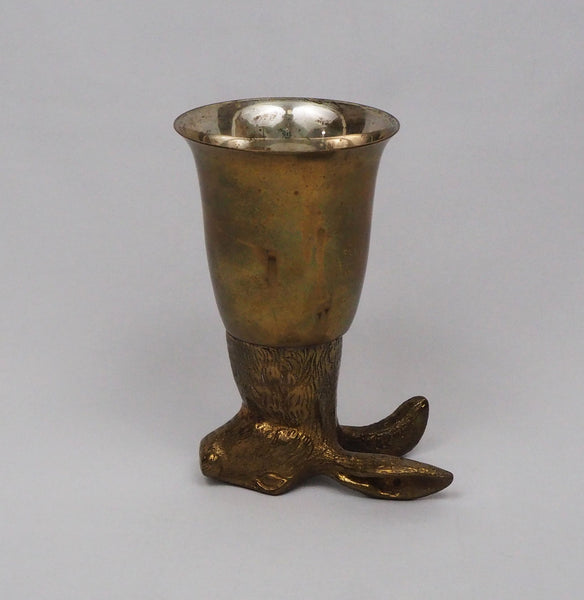 Vintage Brass & Silver Plate Animal Stirrup Cups