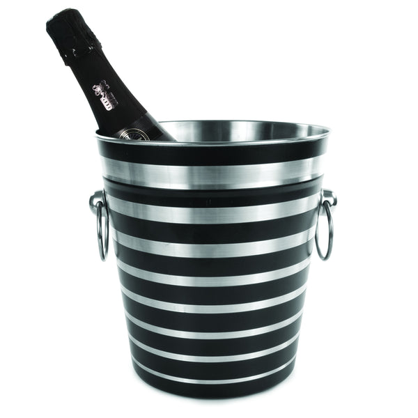 Striped Ice Bucket with bottle