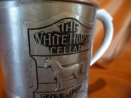 Collectors White Horse Metal Pitcher